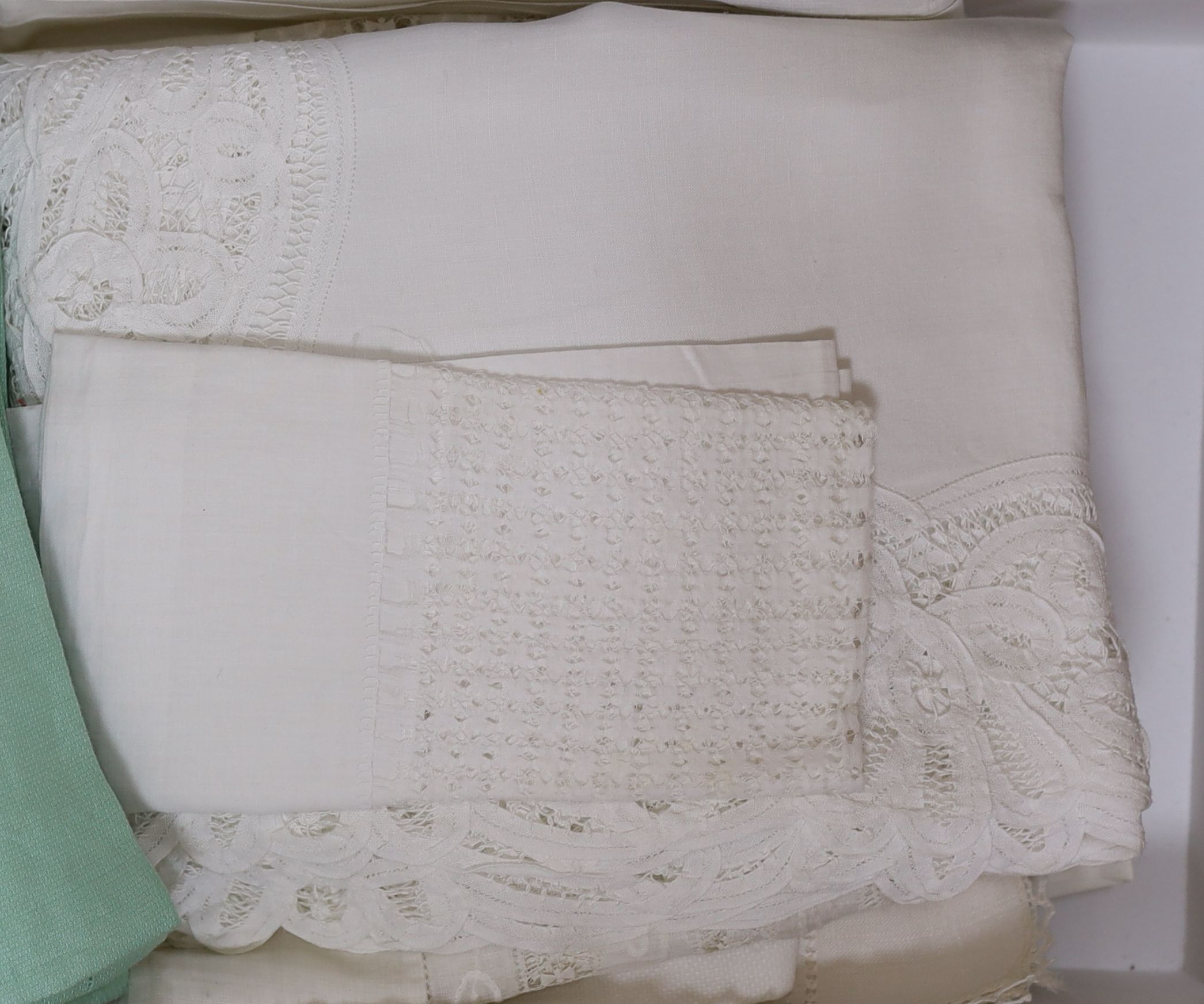 A collection of table linens and hand towels